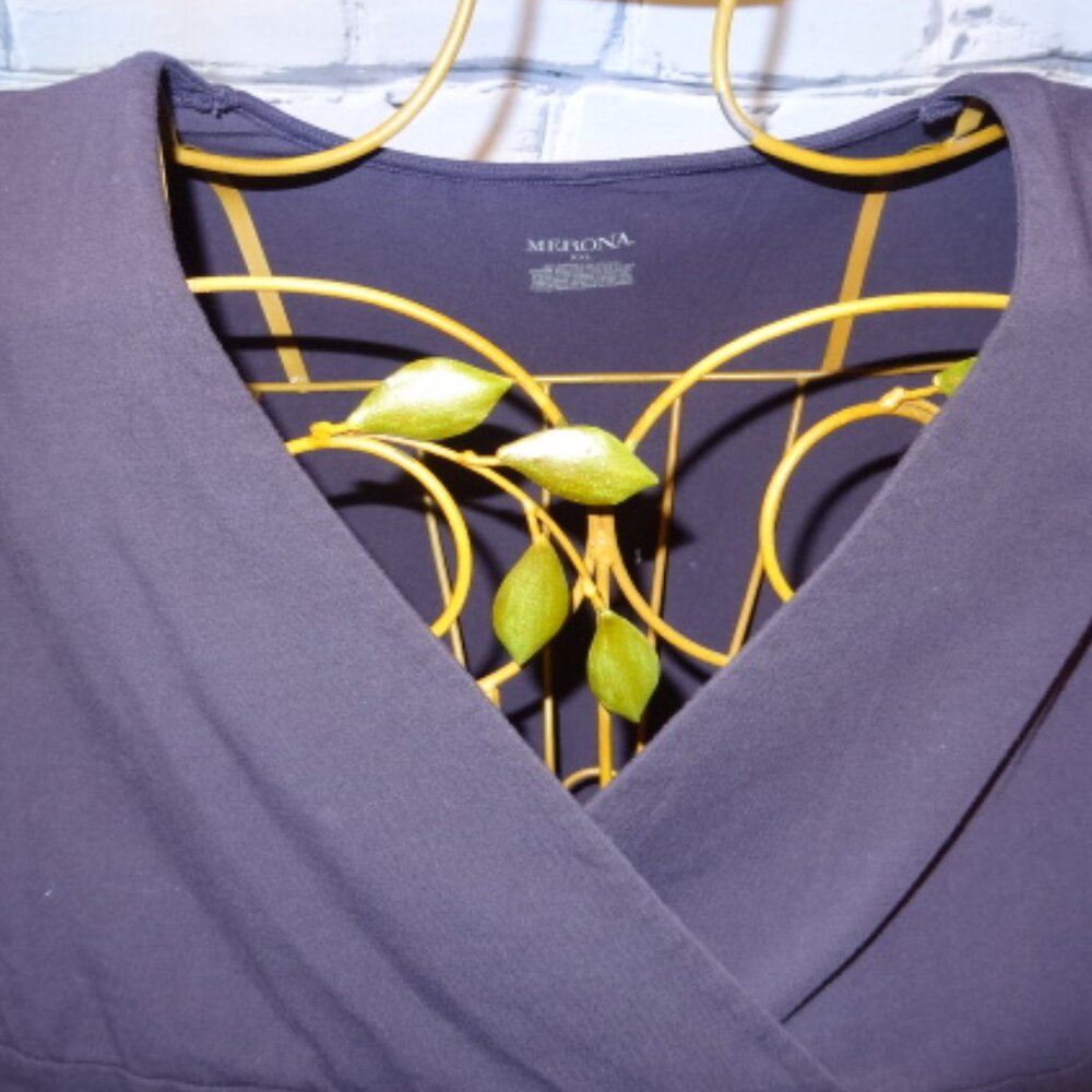 Merona Purple 3 Quarter Sleeve Crisscross Empire Top - Picture 4 of 5